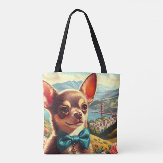  Chihuahua schilderij Tote Bag (Achterkant)