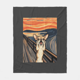 Chihuahua Schreeuw Expressionistische Honden Kunst Fleece Deken