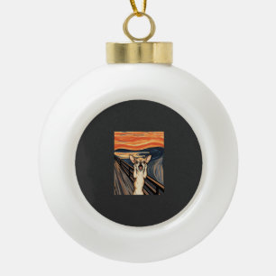 Chihuahua Schreeuw Expressionistische Honden Kunst Keramische Bal Ornament