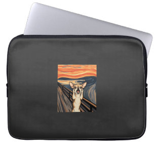Chihuahua Schreeuw Expressionistische Honden Kunst Laptop Sleeve