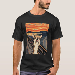 Chihuahua Schreeuw Expressionistische Honden Kunst T-shirt