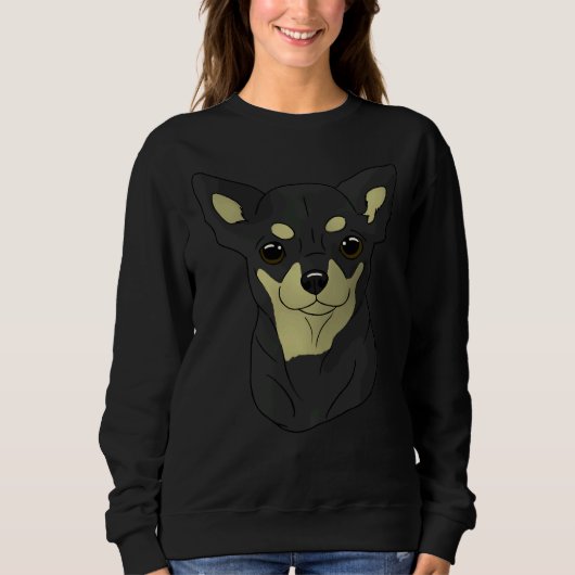 Chihuahua Sh Black en Tan Trui (Voorkant)