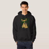 Chihuahua Shamrock Glasses St Patricks Day Dog Hoodie (Voorkant volledig)