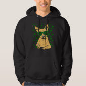 Chihuahua Shamrock Glasses St Patricks Day Dog Hoodie (Voorkant)
