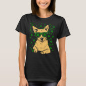Chihuahua Shamrock Glasses St Patricks Day Dog T-shirt (Voorkant)