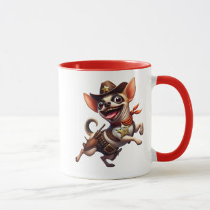 Chihuahua Sheriff van de Far West met zijn ster. Mok