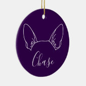 Chihuahua Sierade (Om Logo) Keramisch Ornament (Rechts)
