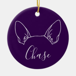 Chihuahua Sierade (Om Logo) Keramisch Ornament