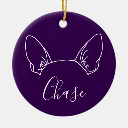 Chihuahua Sierade (Om Logo) Keramisch Ornament (Voorkant)