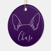 Chihuahua Sierade (Om Logo) Keramisch Ornament (Links)
