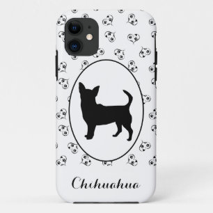 Chihuahua Silhouette Hearts and Paw Prints Case-Mate iPhone Case