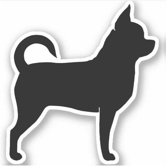Chihuahua Silhouette Schattige Dog Chi Vinyl Stick Sticker (Voorkant)