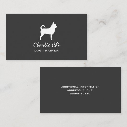 Chihuahua Silhouette Visitekaartje (Voorkant / Achterkant)