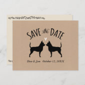 Chihuahua Silhouetten Bruiloft Save the Date Aankondigingskaart (Voorkant / Achterkant)