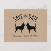 Chihuahua Silhouetten Bruiloft Save the Date Aankondigingskaart (Voorkant)