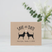 Chihuahua Silhouetten Bruiloft Save the Date Aankondigingskaart (Staand voorkant)