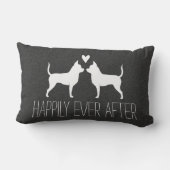 Chihuahua Silhouettes met hart en tekst Kussen (Achterkant)