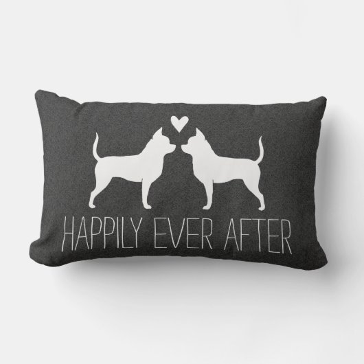 Chihuahua Silhouettes met hart en tekst Kussen (Voorkant)