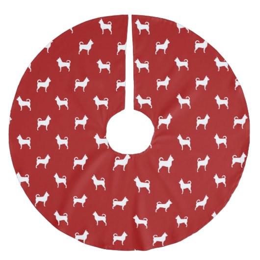 Chihuahua Silhouettes Pattern Kerstboom Rok (Voorkant)