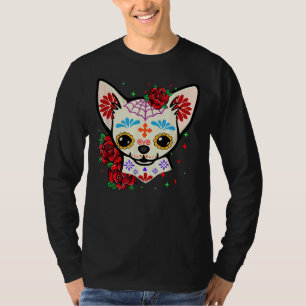 Chihuahua Skulls Day of the Dead Sugar Skull Dog H T-shirt