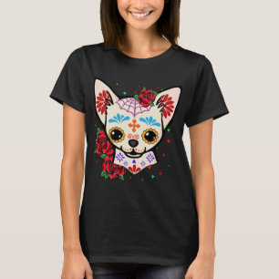 Chihuahua Skulls Day of the Dead Sugar Skull Dog H T-shirt