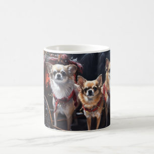 Chihuahua Sneeuw slee Santa Claus decoratie Koffiemok