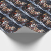 Chihuahua Sneeuwslee Kerst Decor Cadeaupapier (Hoek)