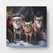Chihuahua Sneeuwslee Kerst Decor Fotoplaat (Voorkant)