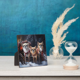 Chihuahua Sneeuwslee Kerst Decor Fotoplaat