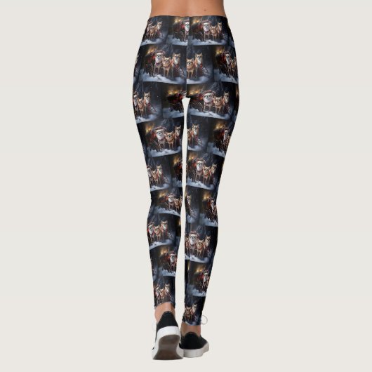 Chihuahua Sneeuwslee Kerst Decor Leggings (Achterkant)
