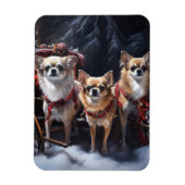 Chihuahua Sneeuwslee Kerst Decor Magneet (Verticaal)