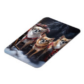 Chihuahua Sneeuwslee Kerst Decor Magneet (Linkerzijde)