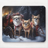 Chihuahua Sneeuwslee Kerst Decor Muismat (Voorkant)