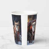Chihuahua Sneeuwslee Kerst Decor Papieren Bekers (Links)