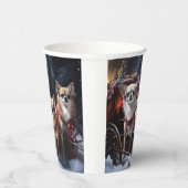 Chihuahua Sneeuwslee Kerst Decor Papieren Bekers (Rechts)