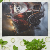 Chihuahua Sneeuwslee Kerst Decor Theedoek (Gevouwen)