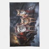 Chihuahua Sneeuwslee Kerst Decor Theedoek (Verticaal)