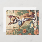 Chihuahua Snippende thee in de tuin Briefkaart (Voorkant / Achterkant)