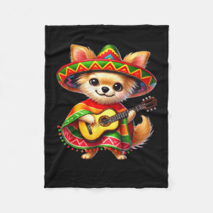 Chihuahua Sombrero Gitaar Cinco De Mayo Mexicaans Fleece Deken