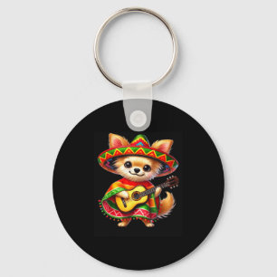 Chihuahua Sombrero Gitaar Cinco De Mayo Mexicaans  Sleutelhanger