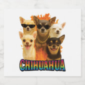 Chihuahua sparkling wijnetiket (Enkel label)