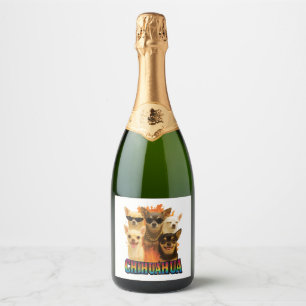 Chihuahua sparkling wijnetiket