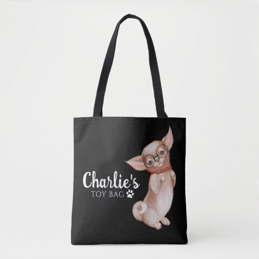 Chihuahua Speelgoed Canvas tas (Voorkant)