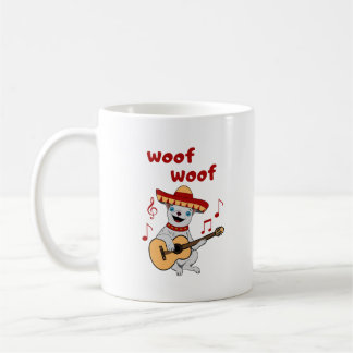Chihuahua speelt gitaar. grappige hond koffiemok