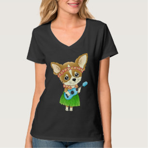 Chihuahua speelt Ukulele muziek op het toneelstuk  T-shirt
