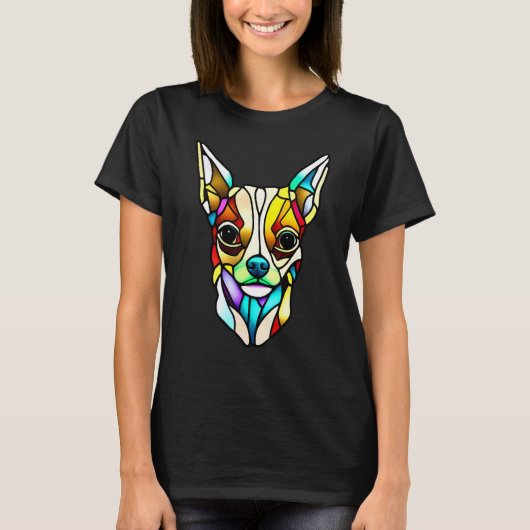 Chihuahua - Stained Glass Pop Art_3 T-shirt (Voorkant)