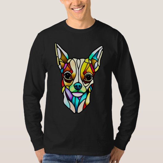 Chihuahua - Stained Glass Pop Art_3 T-shirt (Voorkant)