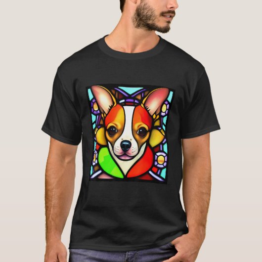 Chihuahua - Stained Glass Pop Art_4 T-shirt (Voorkant)