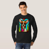 Chihuahua - Stained Glass Pop Art Premium_3 T-shirt (Voorkant volledig)