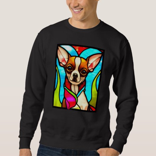 Chihuahua - Stained Glass Pop Art Premium_3 Trui (Voorkant)